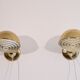 Pair of Danish brass wall lamps by Knud Christensen 1970