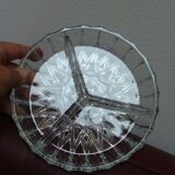 Plat compartimenté vintage en verre