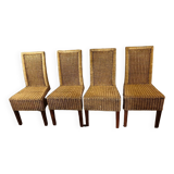 4 chaises rotin