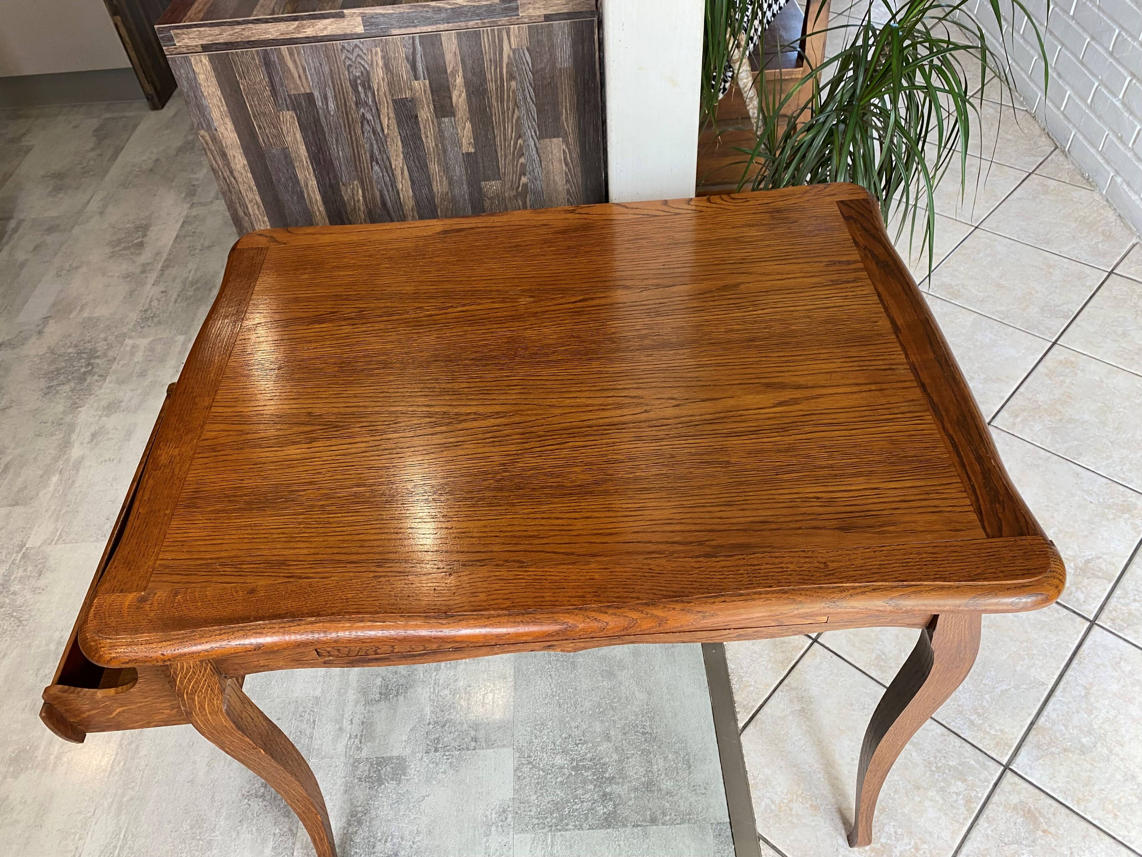 Oak desk, 1 drawer and 1 removable document holder, 1950