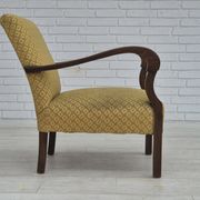 1950s, Danish design, armchair in original condition, furniture cotton/ wool fabric.