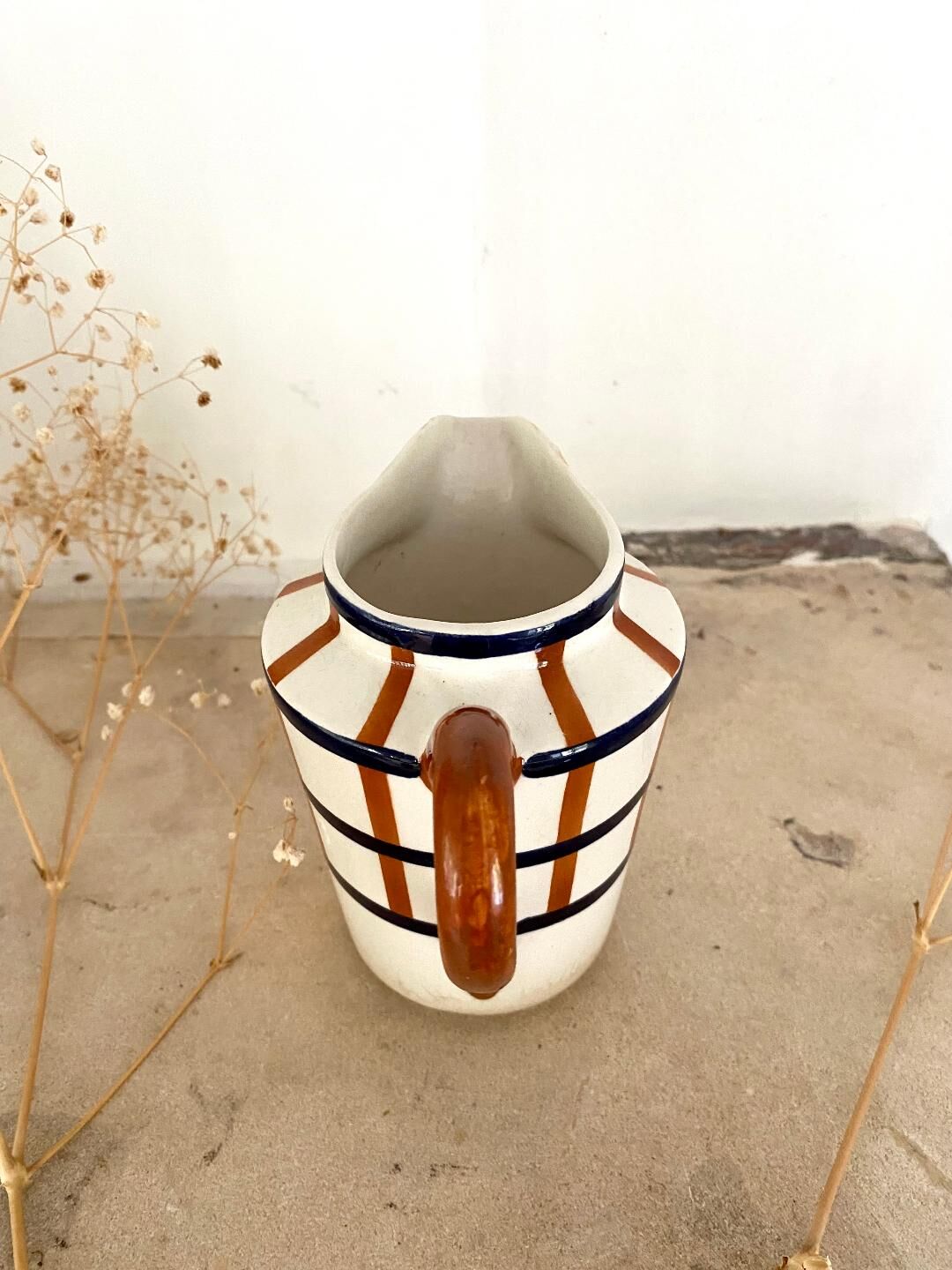 Milk pot model Bearn early XX - Basque crockery - Earthenware Creil and Montereau