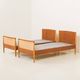 Danish modern teak, oak and cane beds in Hans Wegner style, set of 2 1960s
