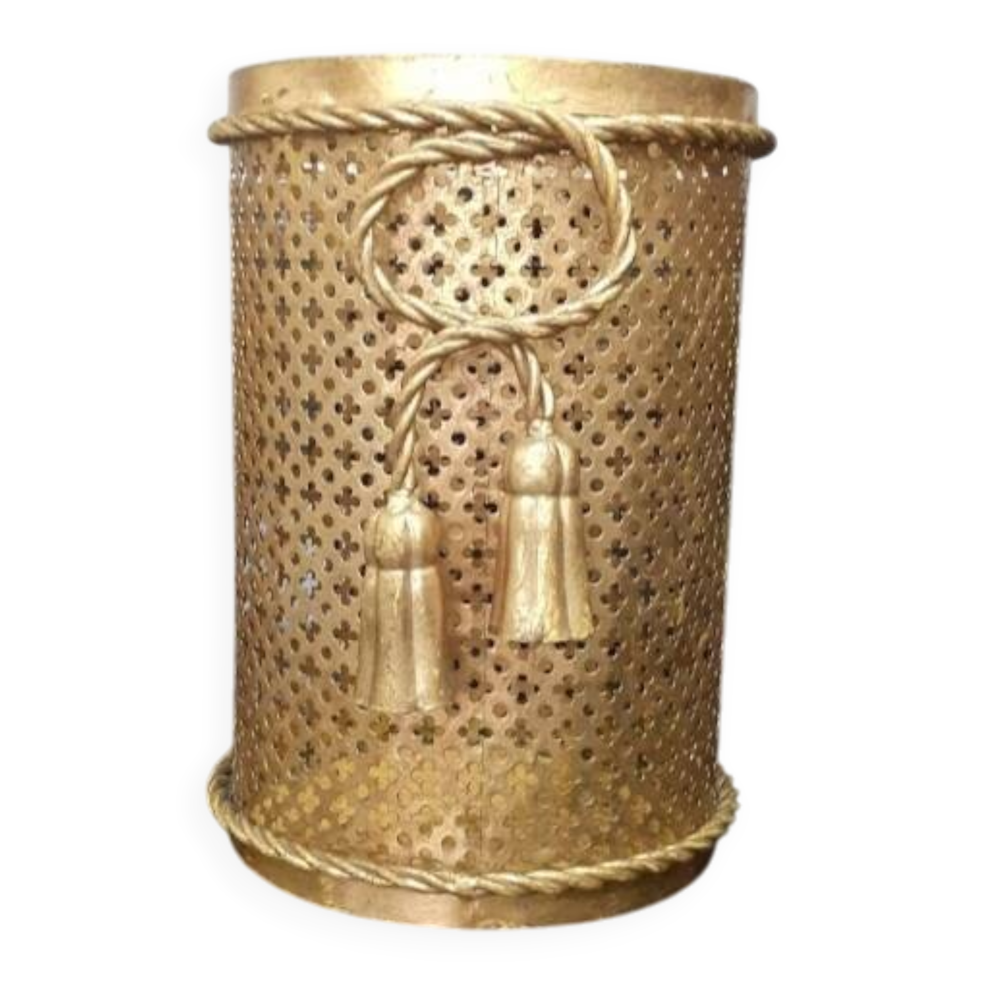 Corbeille en métal doré Li Puma Firenze – Italie, années 1950-1959