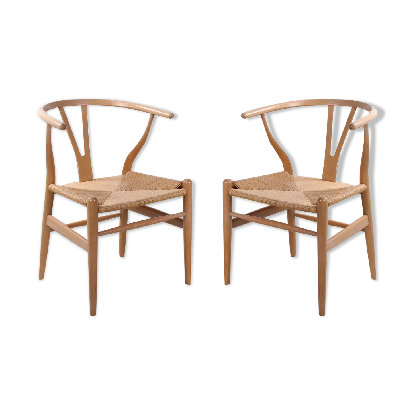 Set of two oak CH24 'Wishbone' chair by Hans J. Wegner for Carl Hansen, 1960