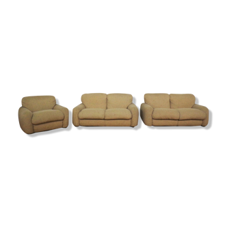 Sofas and Armchair in Wool by Busnelli, 1970s, Set of 3