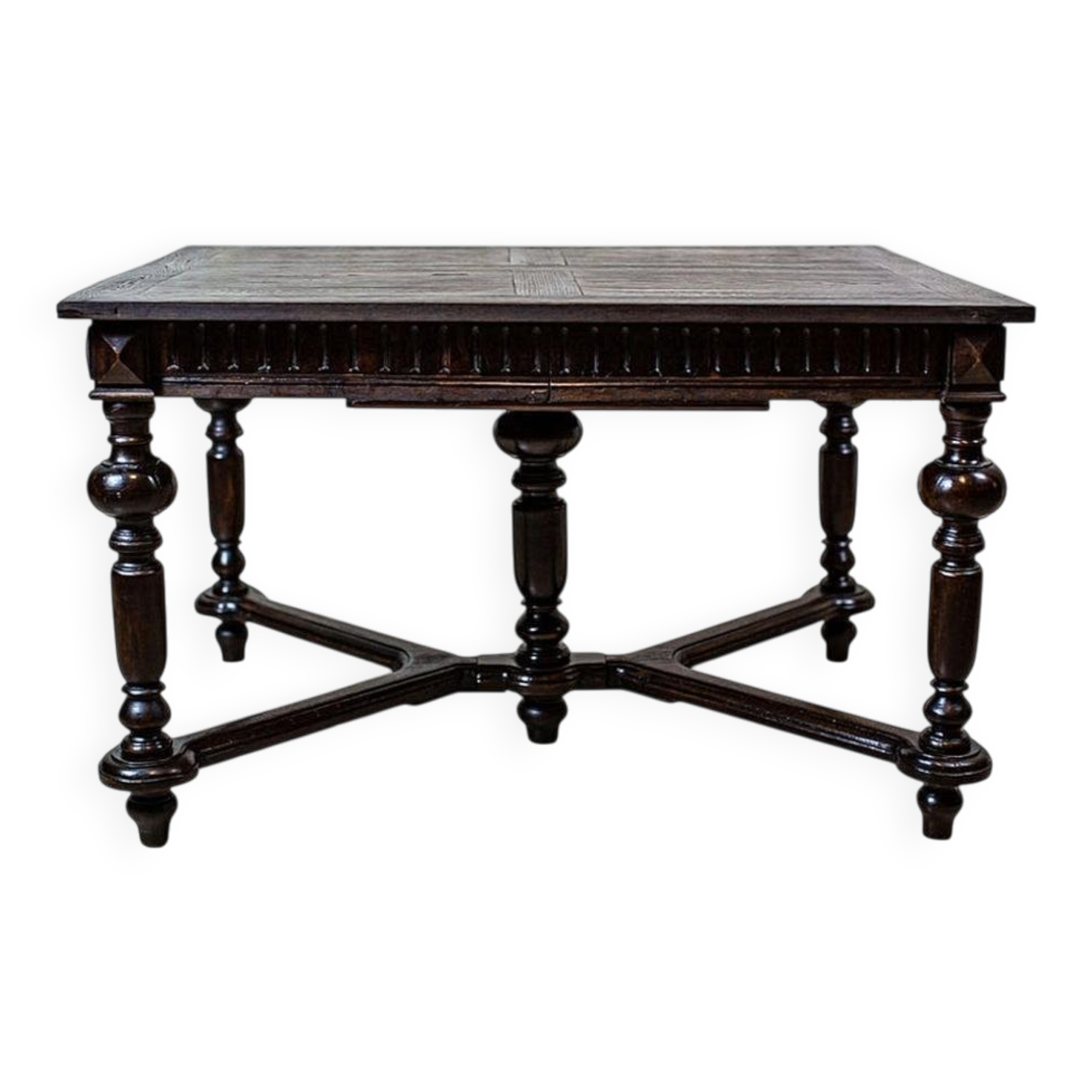 Antique Rectangular Oak Dining Table, 1890s