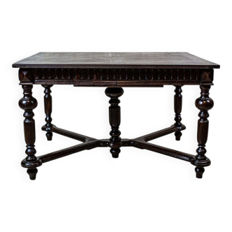 Antique Rectangular Oak Dining Table, 1890s