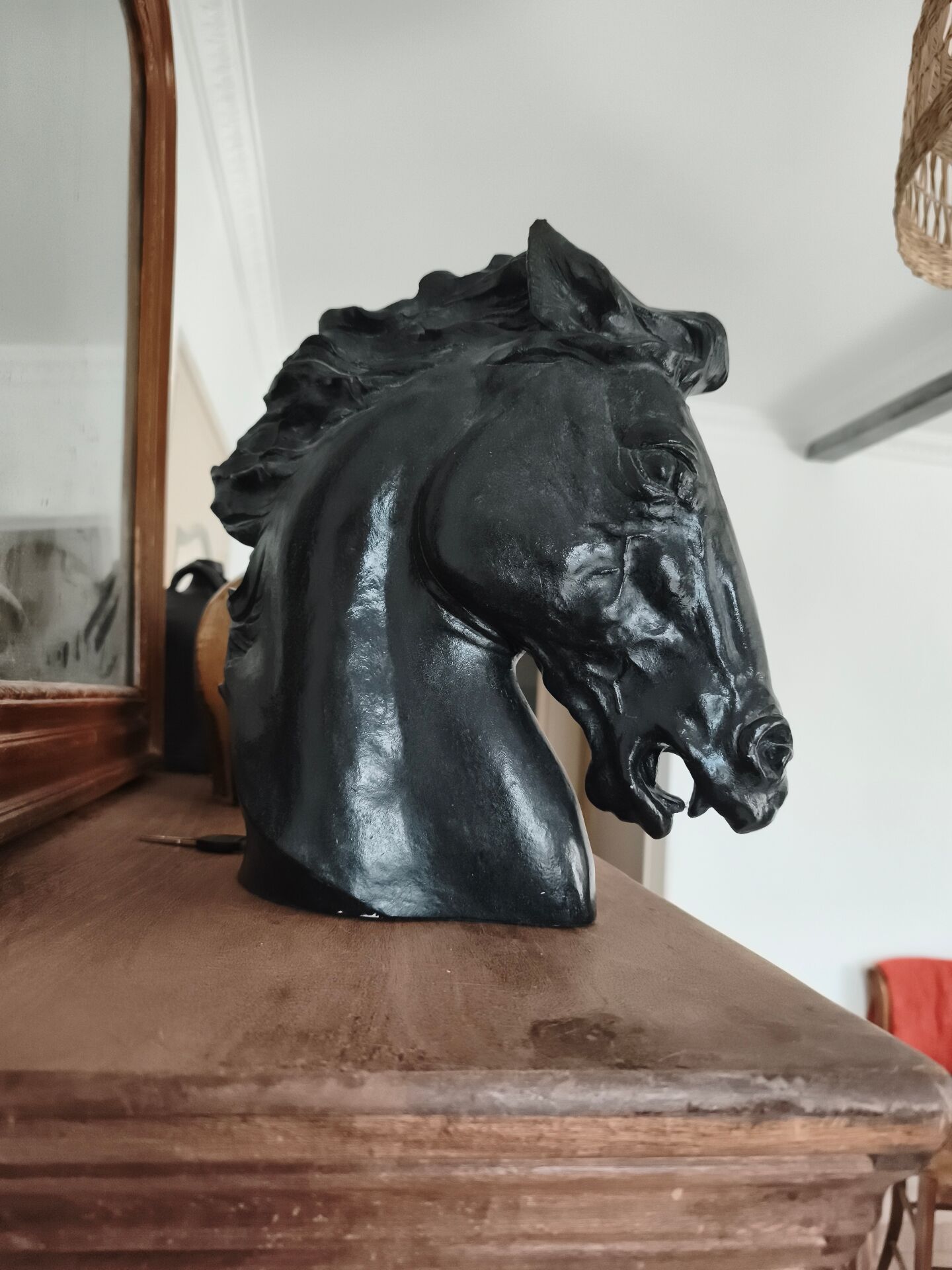 Plaster bust.