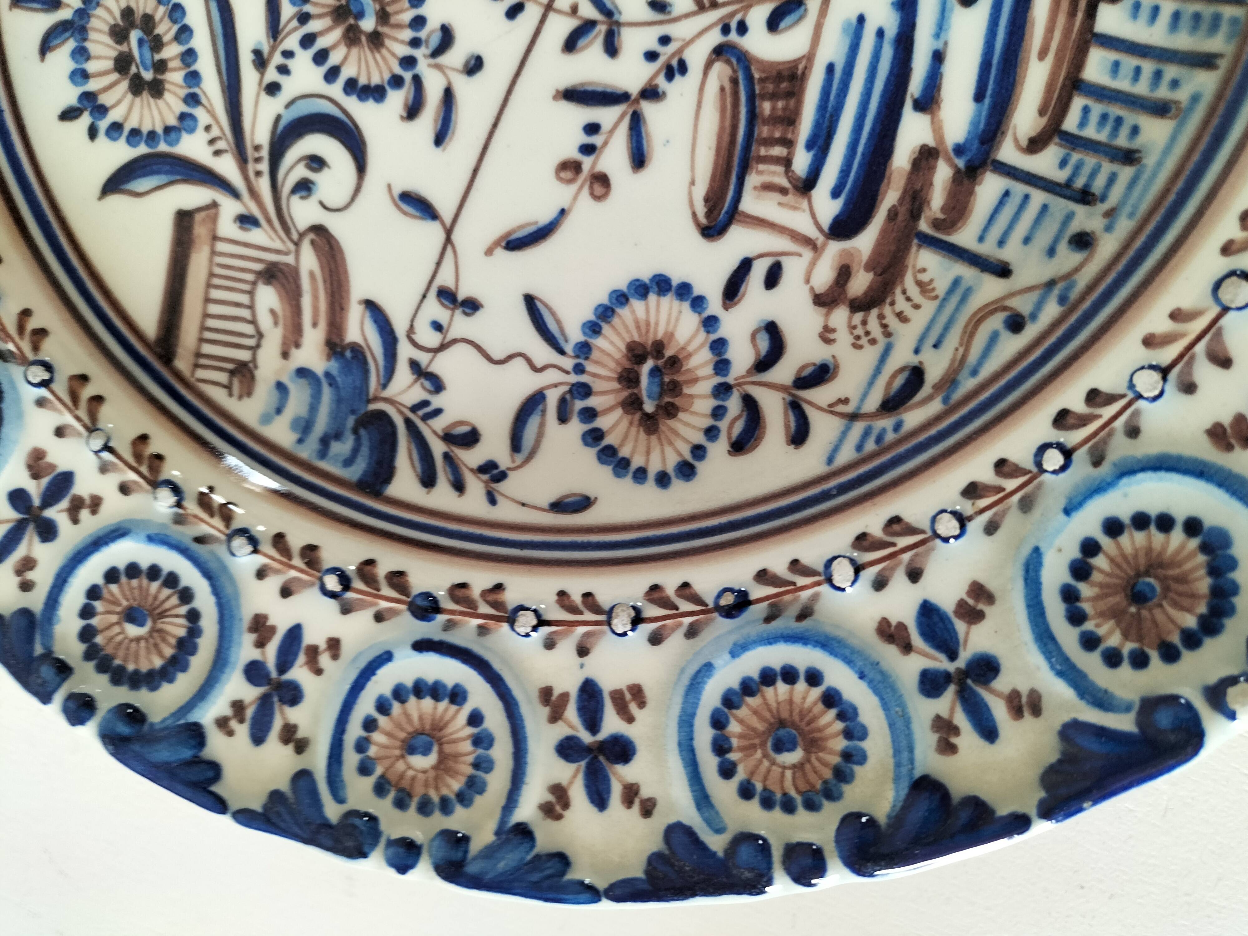 Portuguese earthenware footed dish – Outeiro Águeda – signed