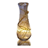 Val saint lambert Studio Cristal vaas, Alfred collard, reliëf decor, 1996