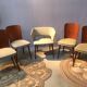 Set of 4 chairs and 1 armchair design 50s