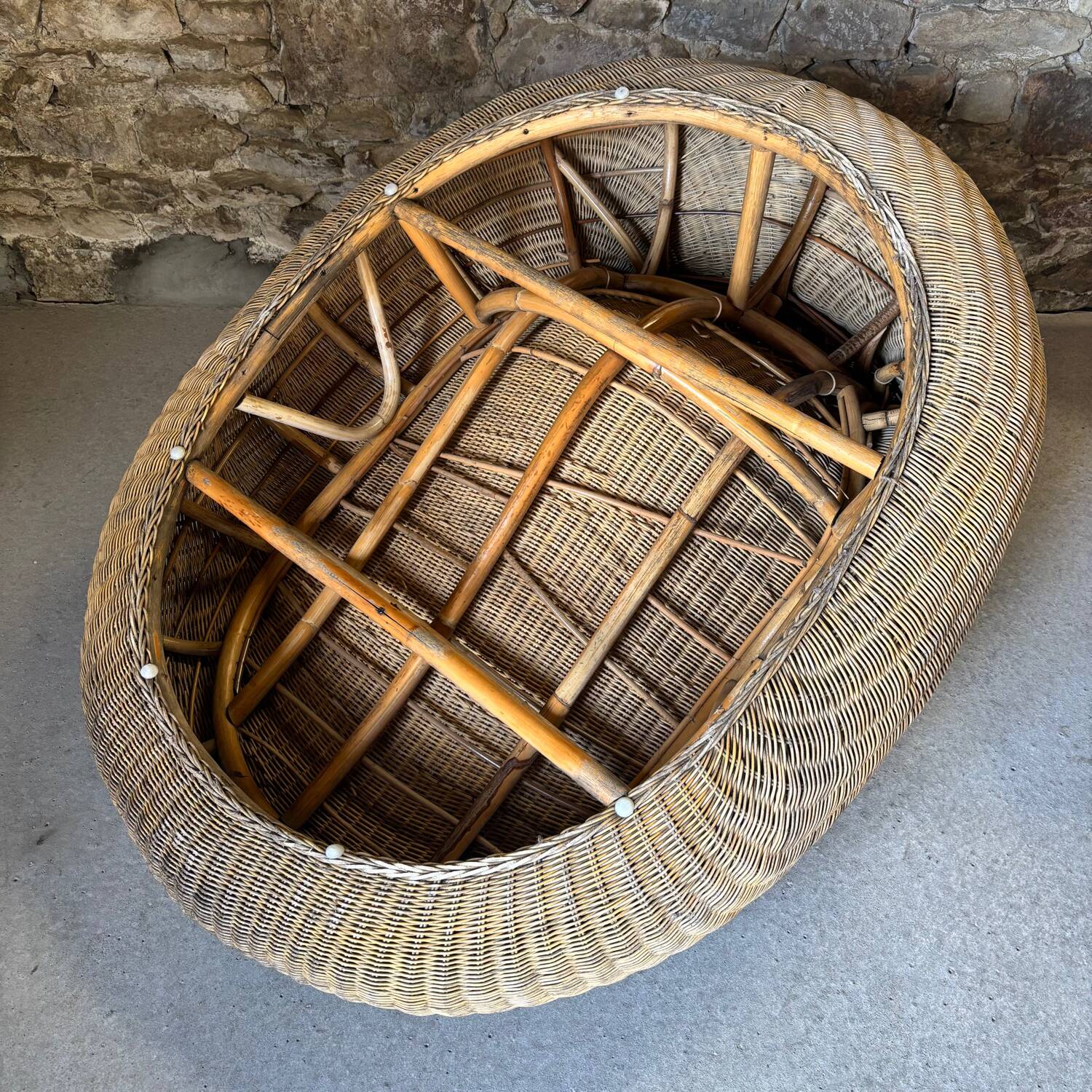 Storvik wicker and rattan lounge chair by Carl Ojerstam for IKEA