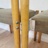 Vintage Miroslav Navratil Dining Chairs: 1970s Czechoslovakia, Gray Fabric