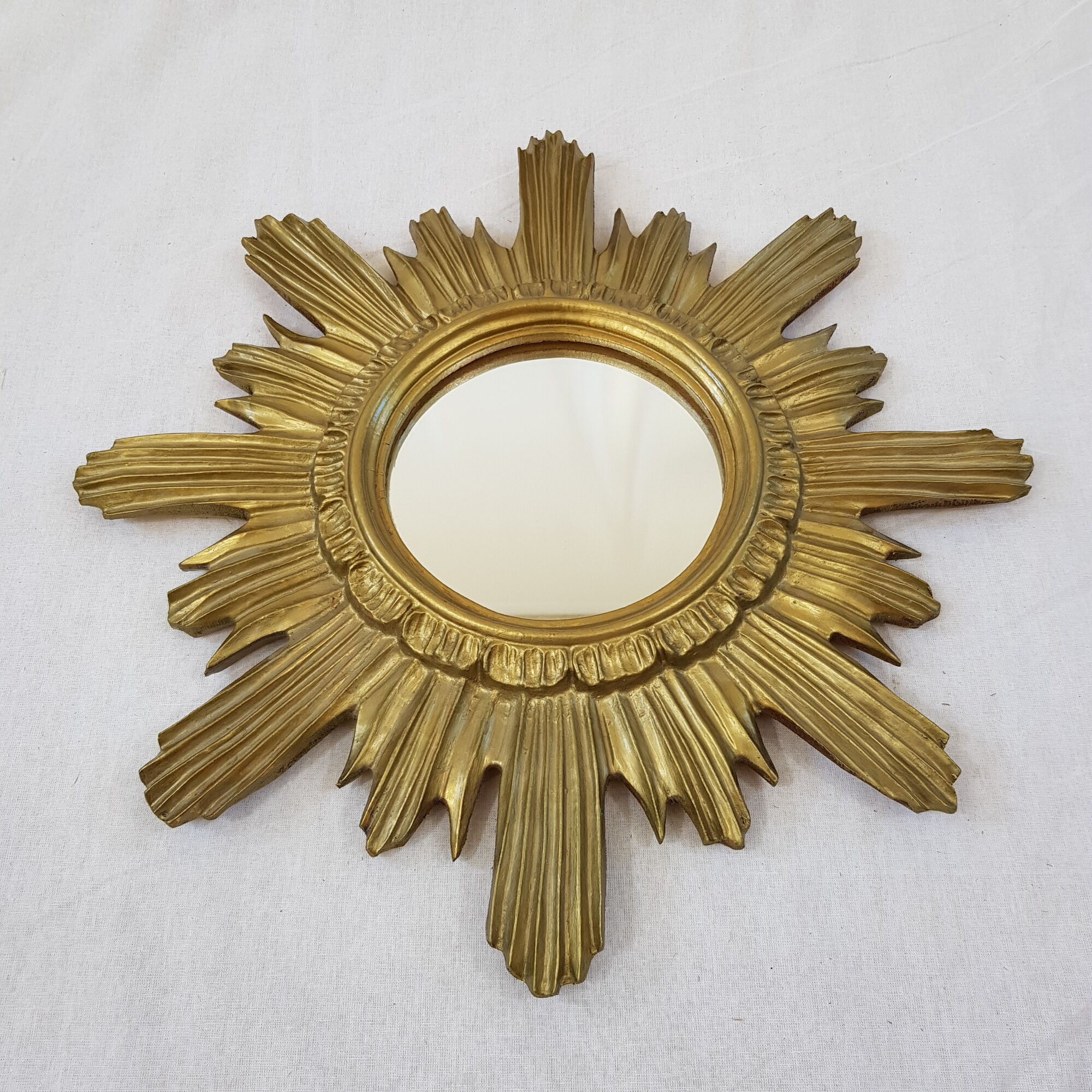 Vintage wood and gold resin mirror