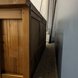 Brutalist low sideboard in solid elm