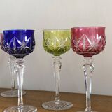 Set of 6 large Rhine wine glasses Roemer in colored crystal