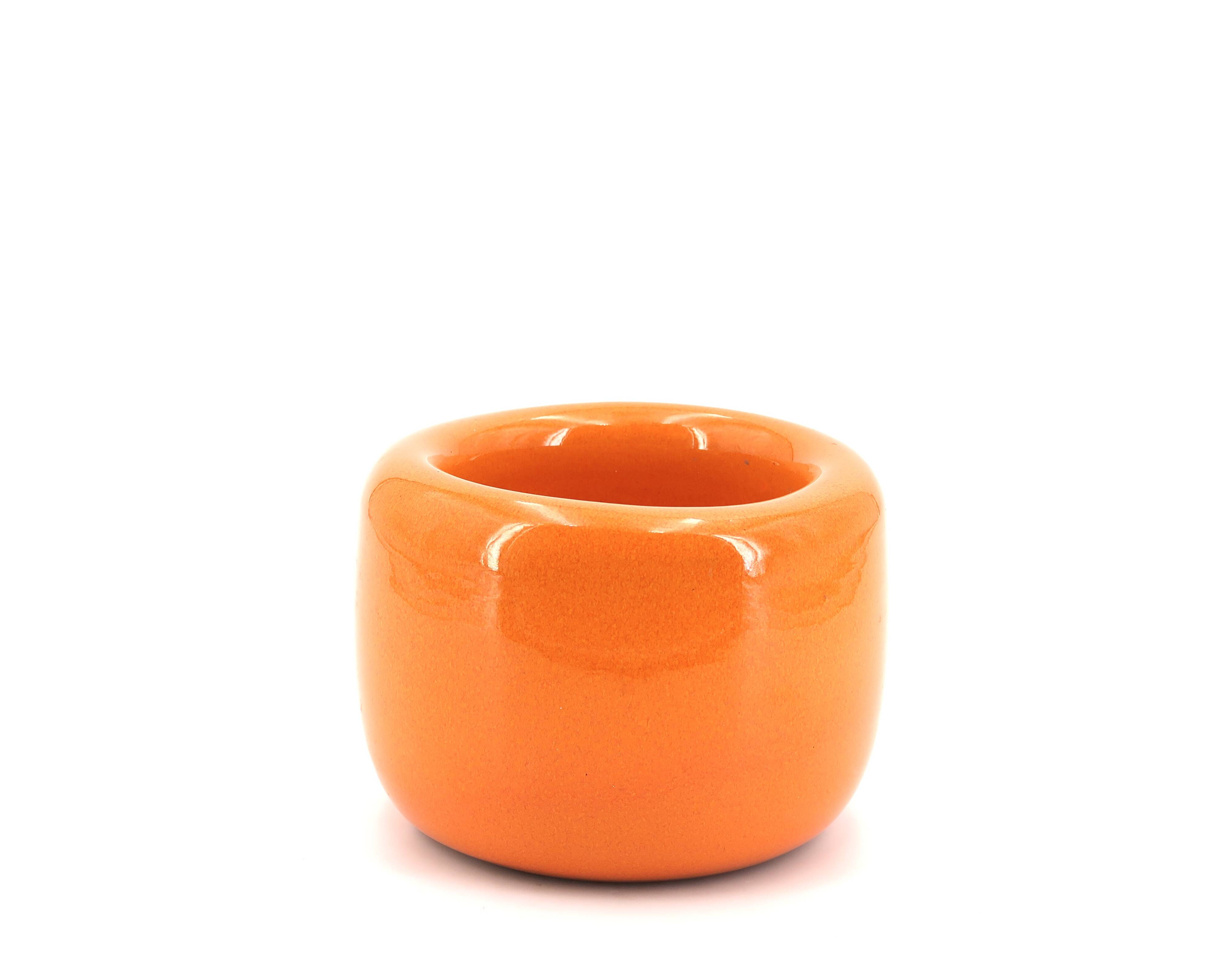 Vintage orange ceramic pot