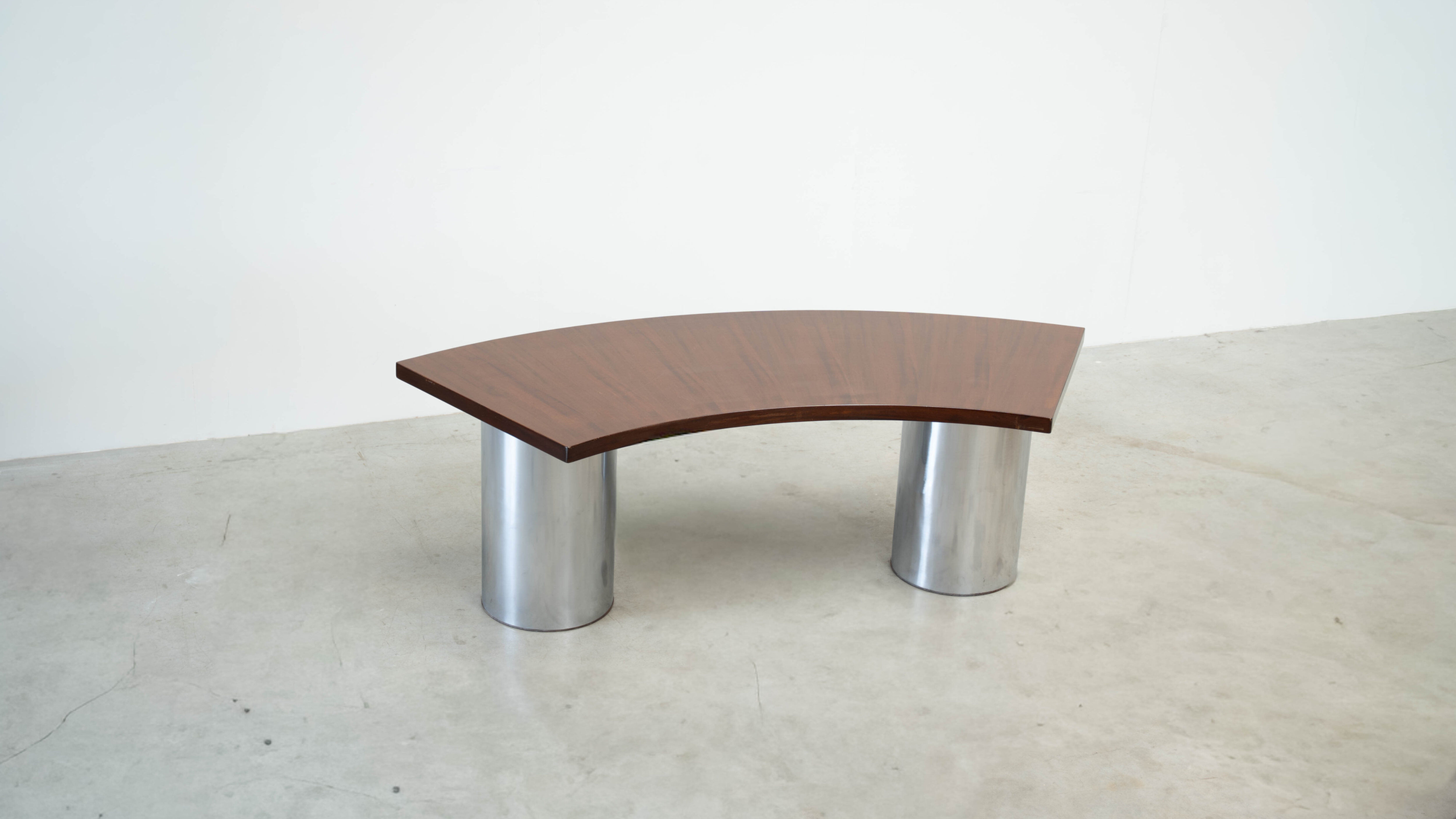 Italian walnut and chrome desk