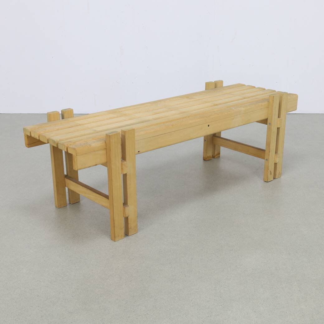 Vintage Low Slatted Bench
