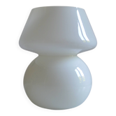 lampe veilleuse champignon verre opalin blanc Italy 80's 1980