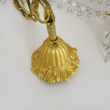 Old balloon chandelier with three floors, glass tassels. 50s 60s