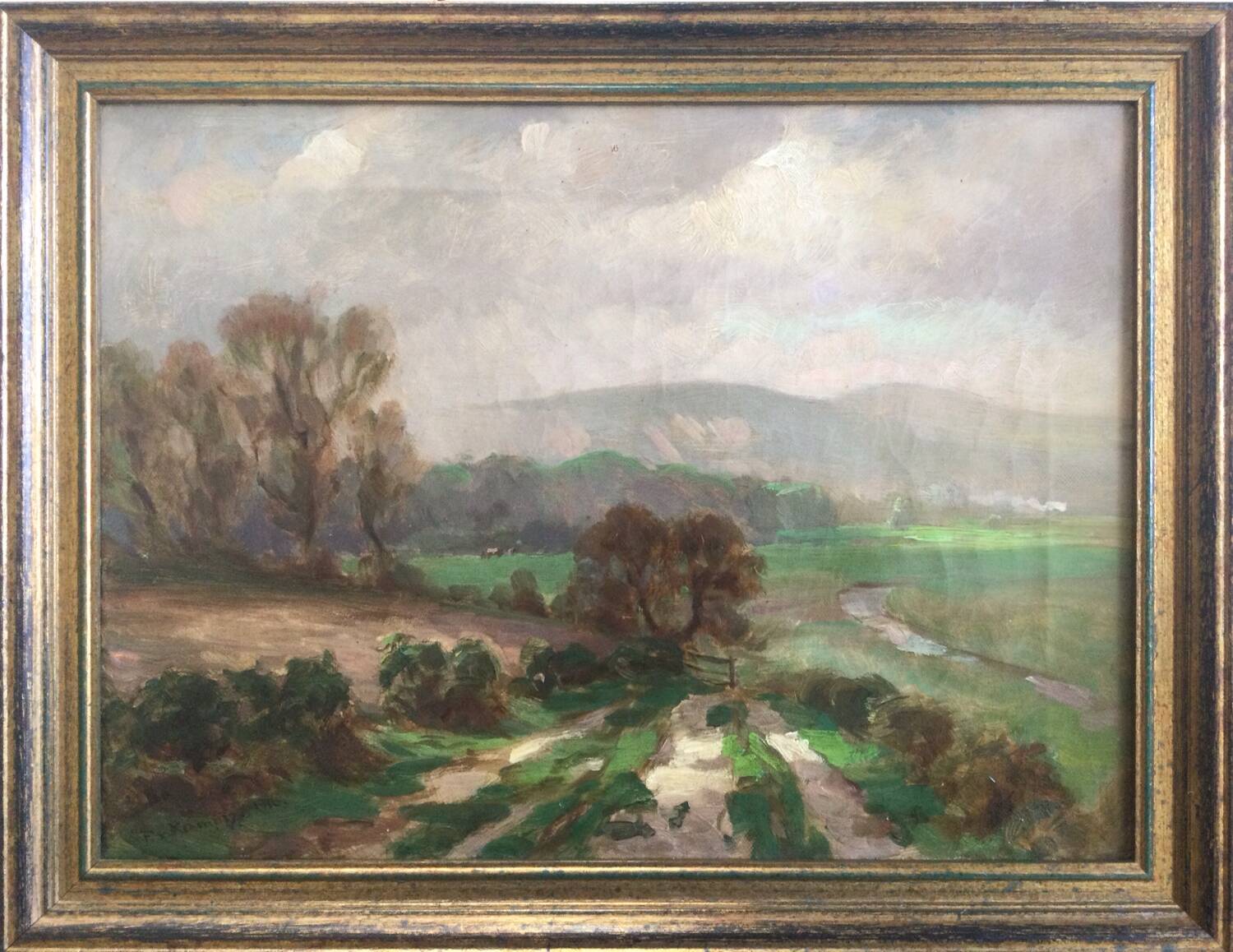 Landscape (Isle of Man). Oil on canvas by Fritz von KAMPTZ 1866-1938.