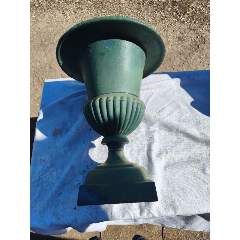 Pair of 19th-century cast iron Medici vases