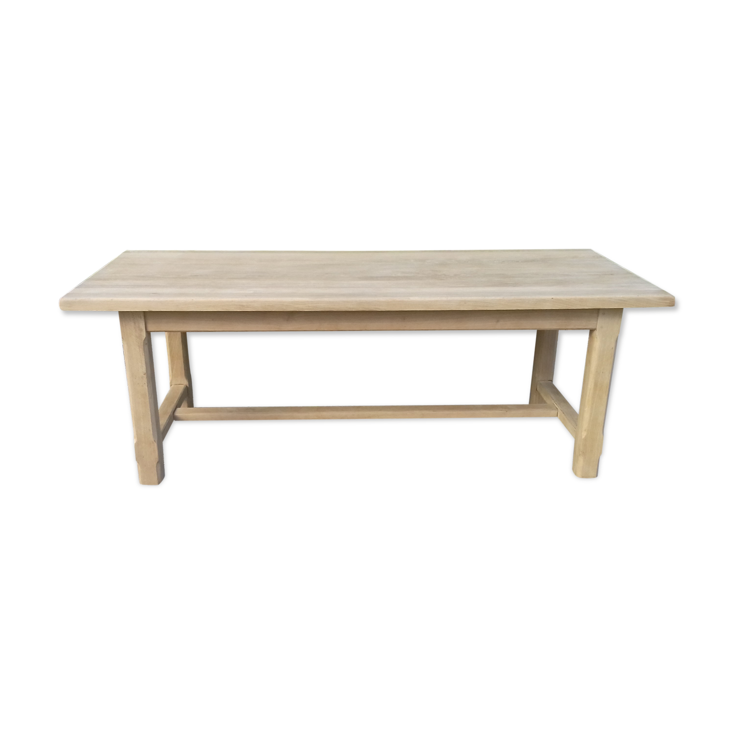 Solid oak farm table 2 extension cords raw wood