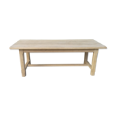 Solid oak farm table 2 extension cords raw wood