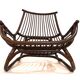 Manou rattan lounge chair in pagoda style with ottoman