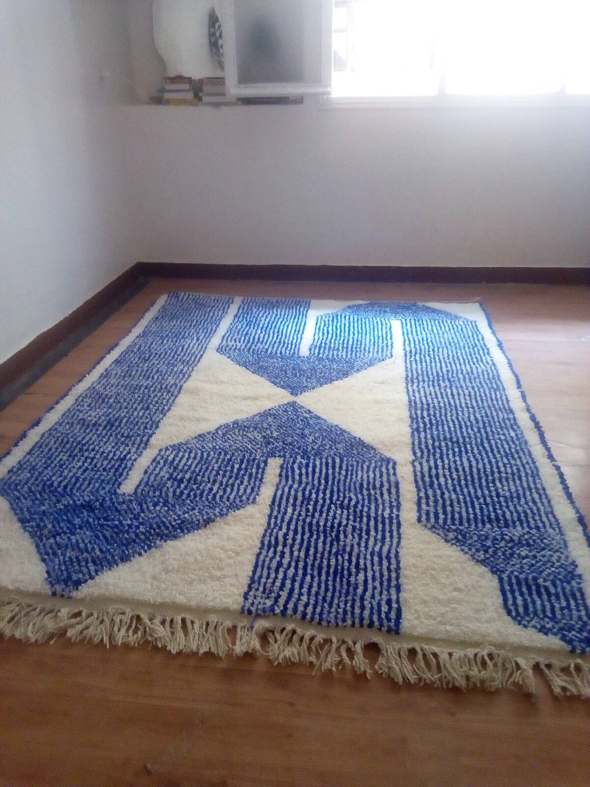 Tapis berbère en laine fait main 2.5 x 1.5 m