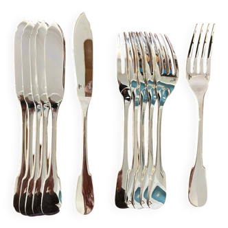 Christofle cluny 6 fish cutlery 12 pieces new condition