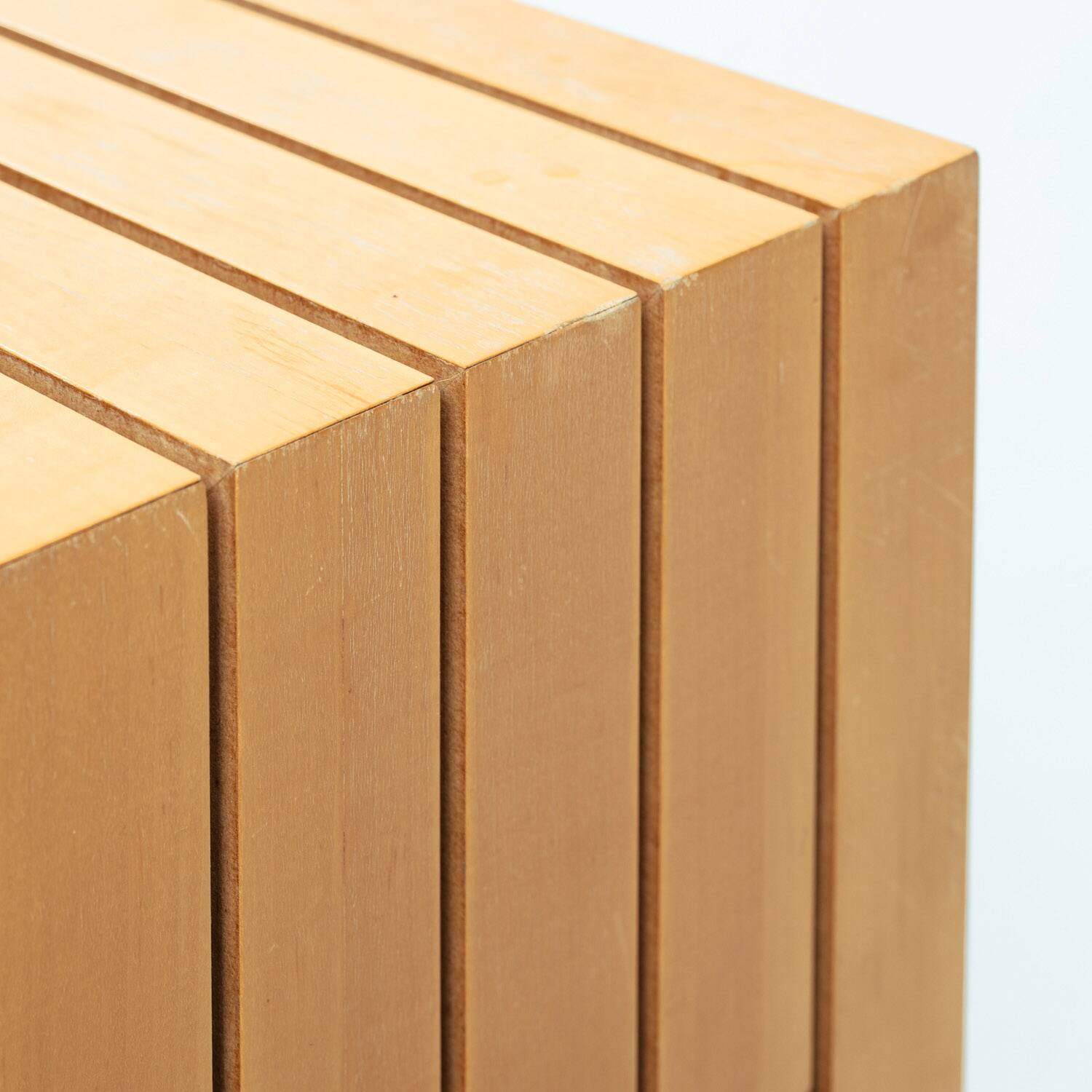 Ruudjan Kokke Dutch design slat bench sidetable, 1980s