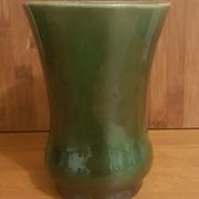 Vintage green ceramic vase 50s Belgium
