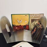 Support de disque vinyle en acier inoxydable brossé Veliento "Arc Wave"