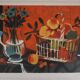 Yves Ganne : Le panier de pêches, lithographie originale signée