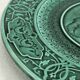 3 fruit plates Sarreguemines majolica shaded enamel Rubelles
