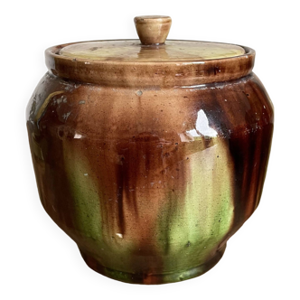 Glazed terracotta covered pot