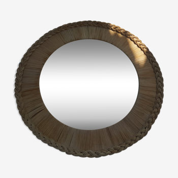 Rattan sun mirror round 70cm