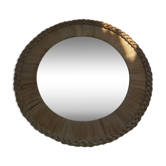Rattan sun mirror round 70cm