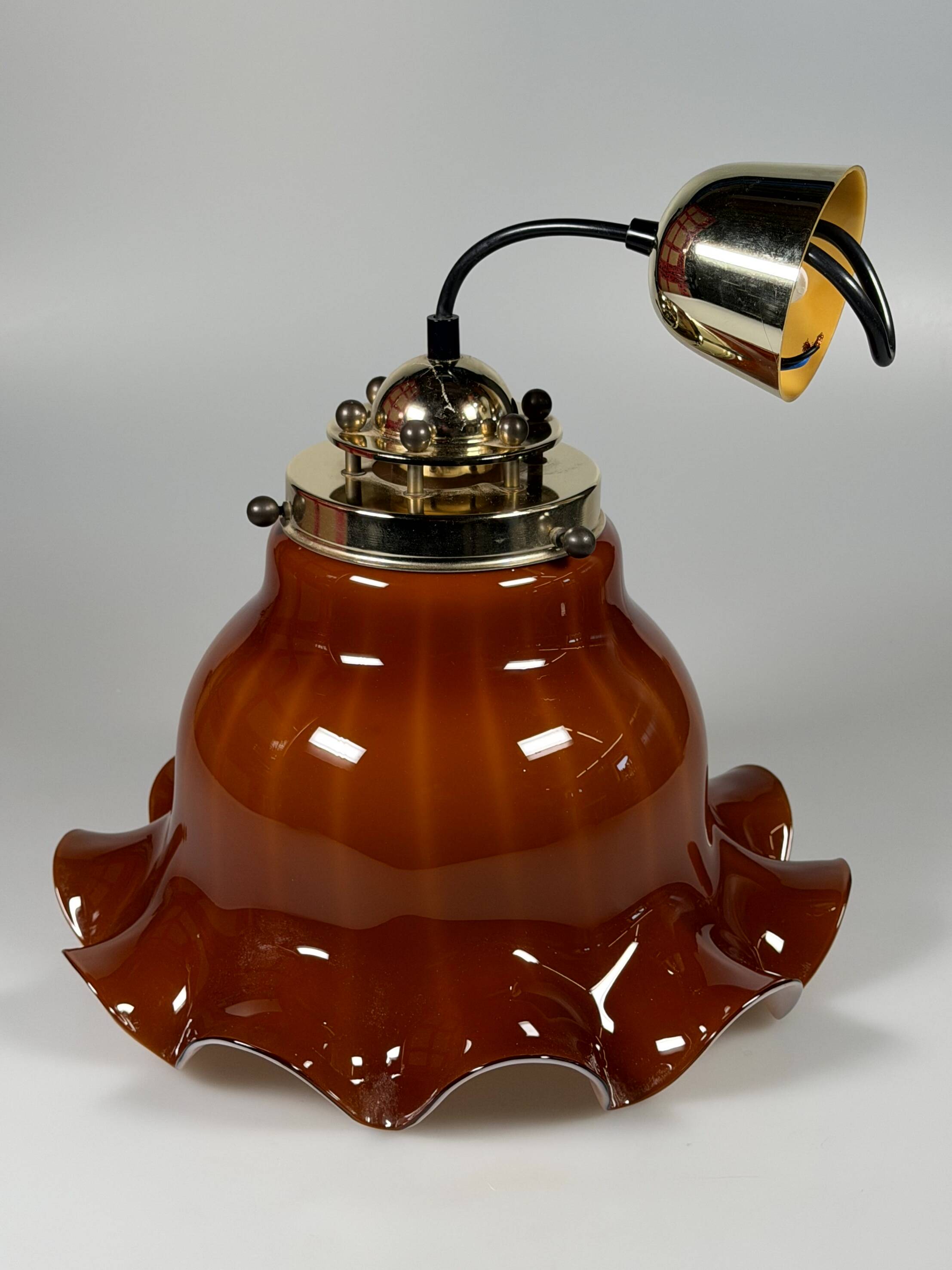 60s 70s Peill & Putzler Germany Ceiling Light Glass Space Age Design