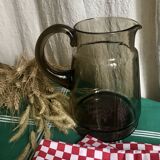 Smoked glass pitcher from the 70s