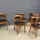 Set of 12 Cherry wood dining chairs by Leon Krier Model Sella Media by Gior