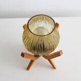 Pair of 1970's Vintage bedside table lamps by Drevo Humpolec