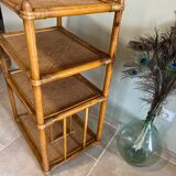 Rattan and cane shelf