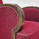 Fauteuil relax vintage danois des années 1950, tissu d'ameublement, bois de chêne, d'origine.