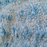 Set of two vintage sky blue rugs from the 70s