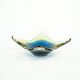 Art glass platter with organic form in blue and yellow, Europe, 1970s