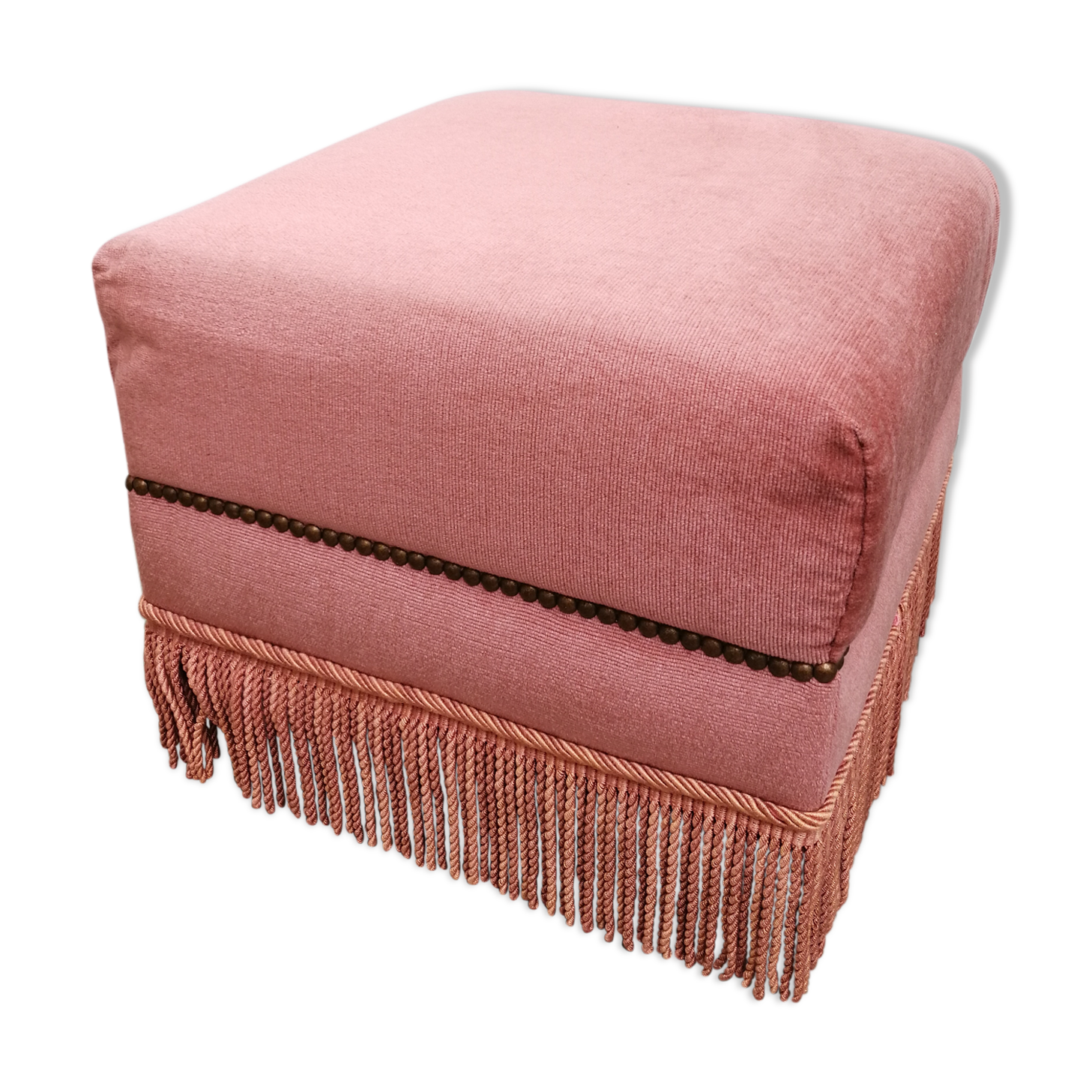 Pink square pouf